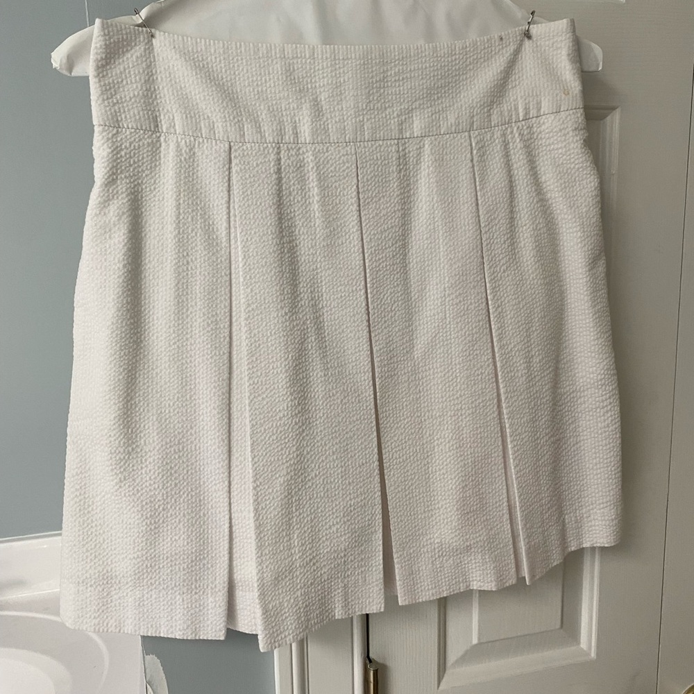 Lauren James pleated seersucker skirt